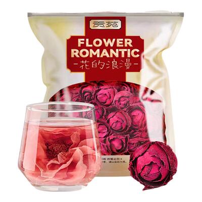 贡苑云南墨红玫瑰花茶无硫大朵