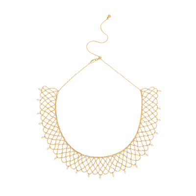 Oups！金属链条沙砾之网项链