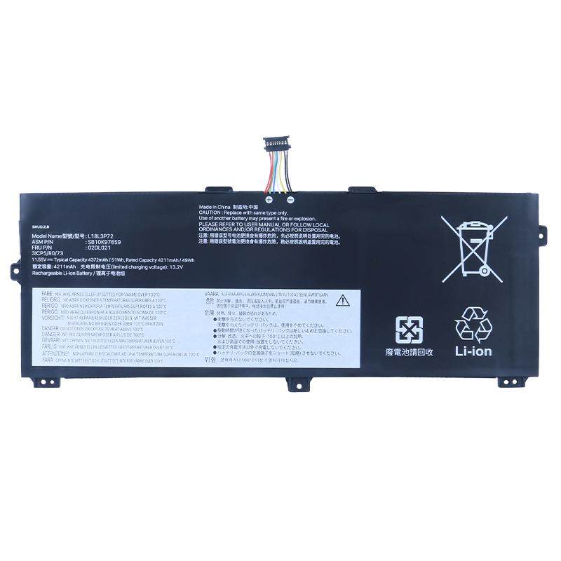 适用于联想ThinkPad X13 X390 X395 L18L3P72 L18M3P72 L18S3P72 L18D6PD1 L18M6PD1笔记本电池02DL020/21