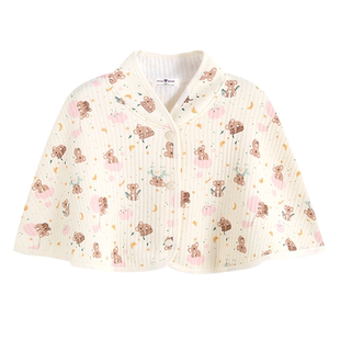 四季通用防寒保暖产后产妇月子披肩秋冬季哺乳空气棉夹层防风披风