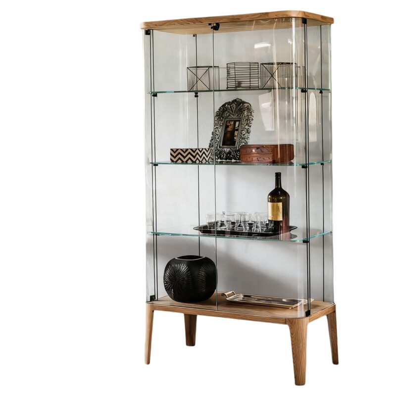 GLAS MIGISA意式极简玻璃展示柜家用客厅陈列柜现代复古酒柜书柜