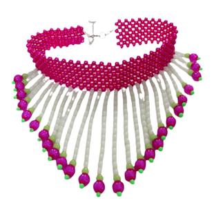 欧美夸张仿珍珠流苏项链女脖子饰品奢华小众设计锁骨链毛衣颈脖链