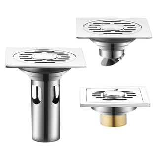 304不锈钢防臭地漏卫生间阳台洗衣机下水道排水口方形工程排水口