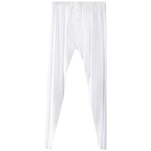 白色秋裤男莫代尔无痕薄款保暖裤男士秋冬修身内穿紧身打底裤长裤