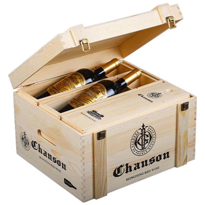 法国进口红酒整箱6瓶15度AOC干红葡萄酒送礼高档木箱礼盒装正品