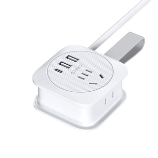 奥睿科便携旅行插座迷你口袋插排带usb插线板户外插头转换接线板