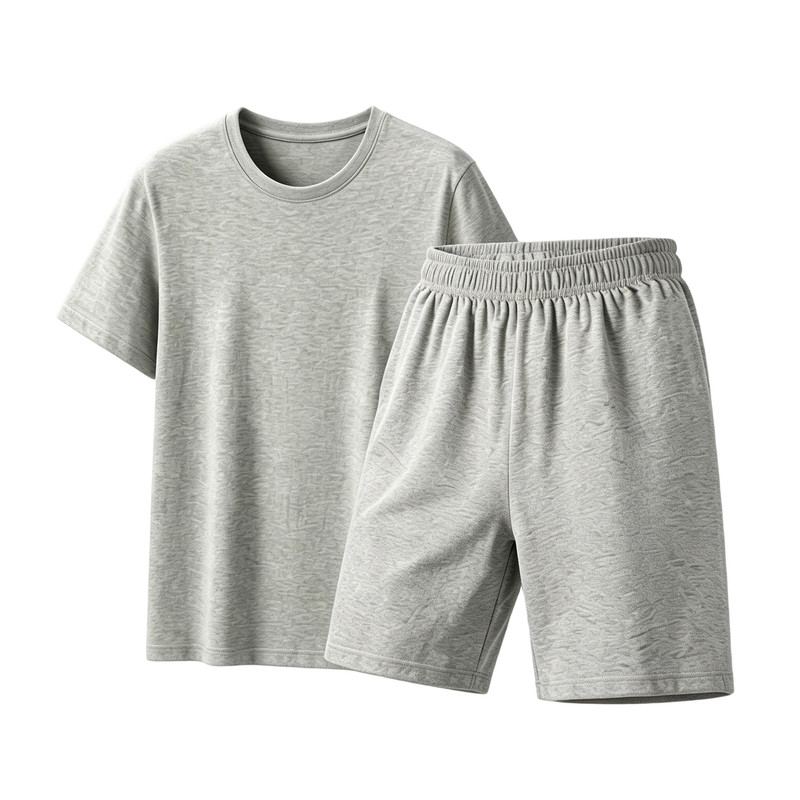 看守所男女夏季纯棉五分裤套装