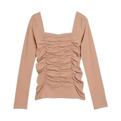 2023春季新款洋气显瘦方领打底衫