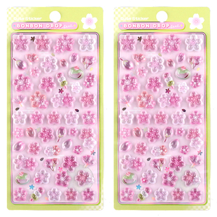 日系樱花立体3d浮雕贴纸sticker儿童女孩手机壳文具装饰水晶贴画
