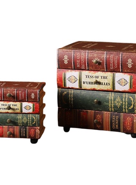 新款客厅装饰做旧假书收纳装饰