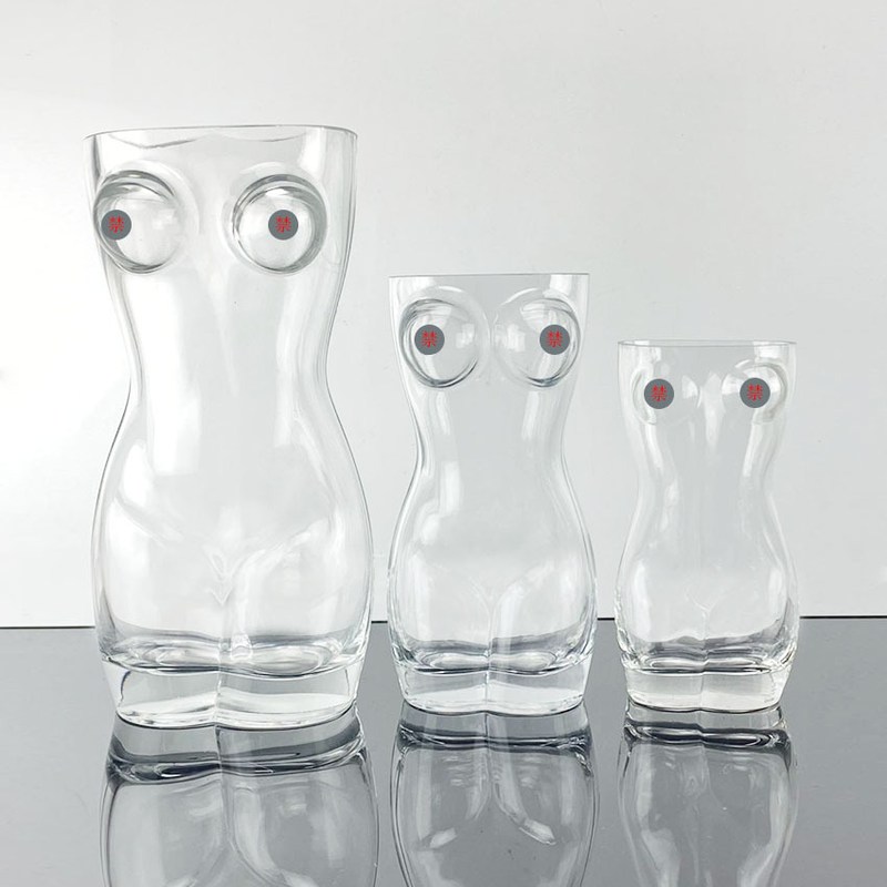 新品 女人体杯大中小号啤酒杯家用扎啤杯泡茶杯洋酒杯喝水果汁杯