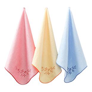 洁丽雅方巾竹纤维儿童小毛巾再生纤维绣花洗面手巾洗脸擦手小毛巾