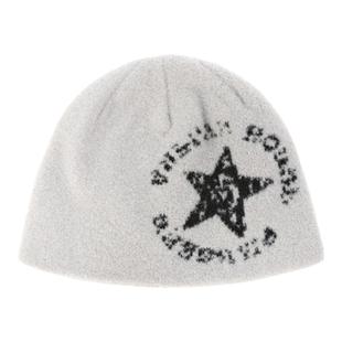 Without Me/VULCAN透气百搭五角星显脸小针织毛线白色包头绒线帽