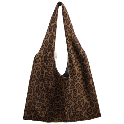 【小优家包包】HOYOZI豹纹托特帆布包包女新款单肩大容量帆布包