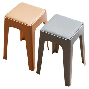 餐椅特厚现代加厚塑料凳子家用可叠放摞叠久坐舒服椅子高圆凳板凳