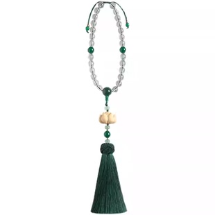 白水晶车挂汽车后视镜装饰延禧攻略故宫同款汽车挂件一路平安挂饰