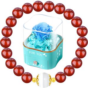 天然红玛瑙手串女款女士手链女红色银手镯2025新款圣诞节礼物女生