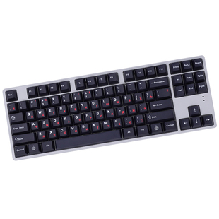 黑红俄文语键帽KEYCAPS PBT原厂高度 适配GMK  61 64 68机械键盘