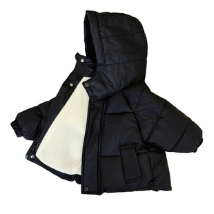 儿童秋冬棉袄防风保暖锁温男女宝加绒加厚外套男女童冬天衣服PU皮