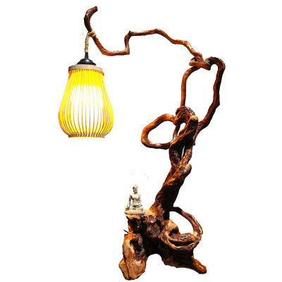 天然树根现代新中式茶桌书房玄关