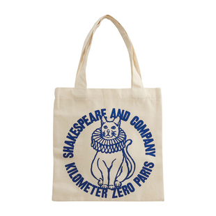 蔷薇海洋 莎士比亚书店的猫帆布包 文艺逛街手拎袋复古随身手提包