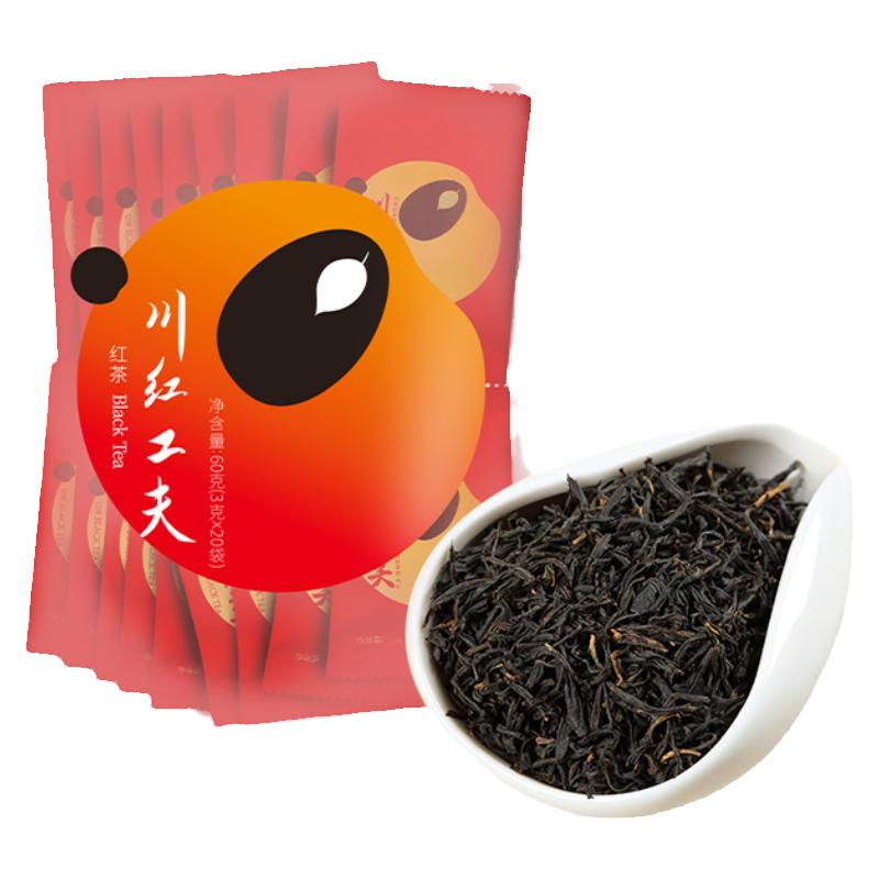 川红茶叶 橘糖香型工夫红茶小袋分装新茶 自饮装袋装60g