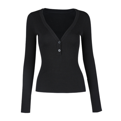 羊毛坑条弹力打底衫黑色