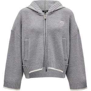 ONLY2025春季新款时尚慵懒风拼接宽松连帽开衫针织衫女|12513B006