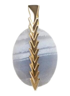 Stanza流云吊坠 项链吊坠蕾丝蓝玛瑙 14k金女款2025新款 小众叠戴