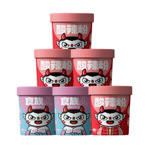 食族人酸辣粉泡椒米线香菜红薯粉丝重庆方便速食桶装官方旗舰店