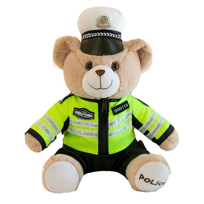 乾沃警察小熊兔毛毛绒玩具玩偶