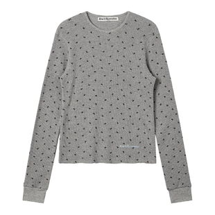 【明星同款】RestandRecreation2025秋冬RR华夫格波点印花长袖T恤