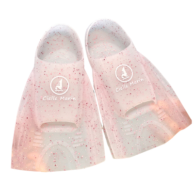 ciellemarin喜马林游泳硅胶玫瑰金由泳训练蛙鞋带闪超隐形脚蹼