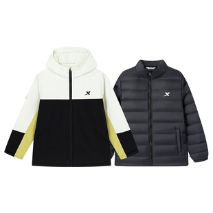 【商场同款】特步童装儿童三合一厚外套男童冬季新款羽绒服上衣男