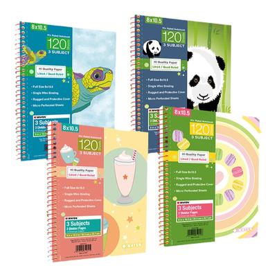 爱悦双孔线圈A4熊猫横线笔记本