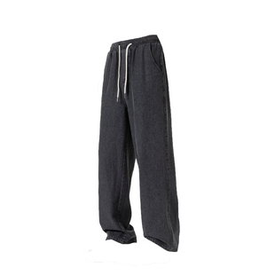 回力加绒牛仔裤男款2025秋冬季宽松直筒加厚裤子潮流复古阔腿长裤