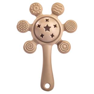 婧麒婴儿手摇铃玩具可咬牙胶宝宝0-1岁益智抓握训练3-6月新生幼儿