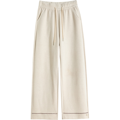 加绒裤子女羊毛直筒休闲裤阔腿裤