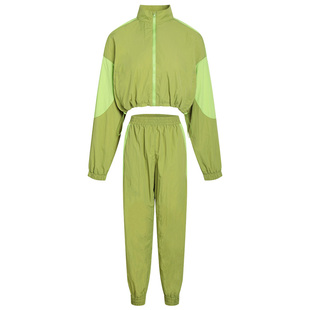 lrecnava 宽松高领卫衣运动服女高腰休闲长裤健身跑步运动套装