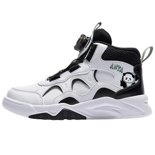 弧光安踏儿童男小童板鞋2025秋冬上新款舒适百搭儿童旋钮中帮板鞋