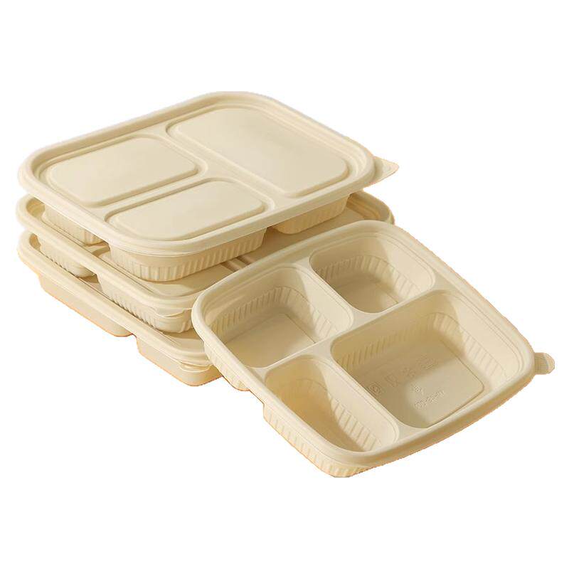 可降解一次性碗食品级快餐盒分格打包饭盒餐具玉米淀粉餐盘四五格