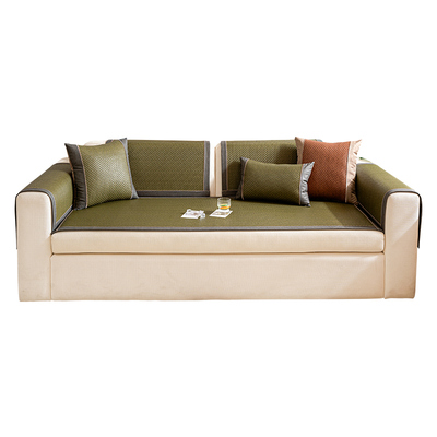 复古凉感冰丝藤席沙发垫固定防滑