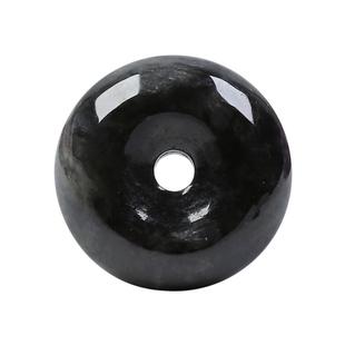 紫茸阁 天然翡翠玉石A货黑乌鸡平安扣甜甜圈吊坠无事挂件男女同款