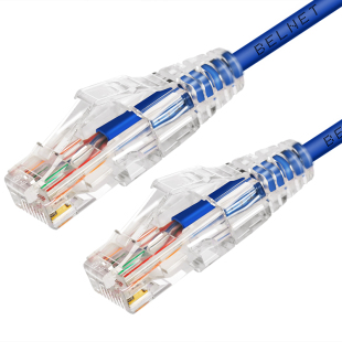 BELNET超细千兆网线28AWG六类CAT6彩色网络跳线机房极细POE软跳线