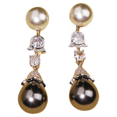 C@rtier古董珠宝珍珠吊坠耳饰