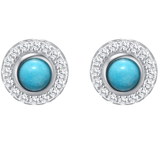 潮宏基追光s925银绿松石耳钉银饰耳饰礼物ins时尚通勤礼物妇女节