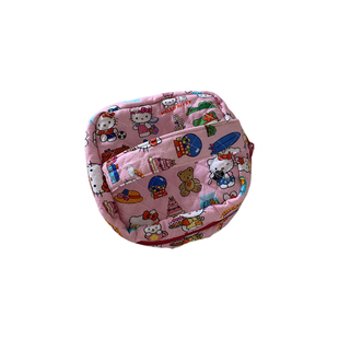 thefifthmoon可爱少女心KT手工绗缝迷你收纳包化妆包出行小包