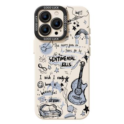 涂鸦吉他蝴蝶手机壳适用OPPO系列