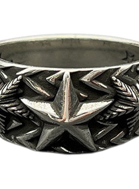 s925纯银克罗伈复古纳瓦霍三连星戒指男cody sanderson五角星指环