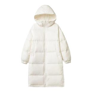 白鸭绒羽绒服女2025冬季新款过膝宽松韩版显瘦小众设计感保暖外套
